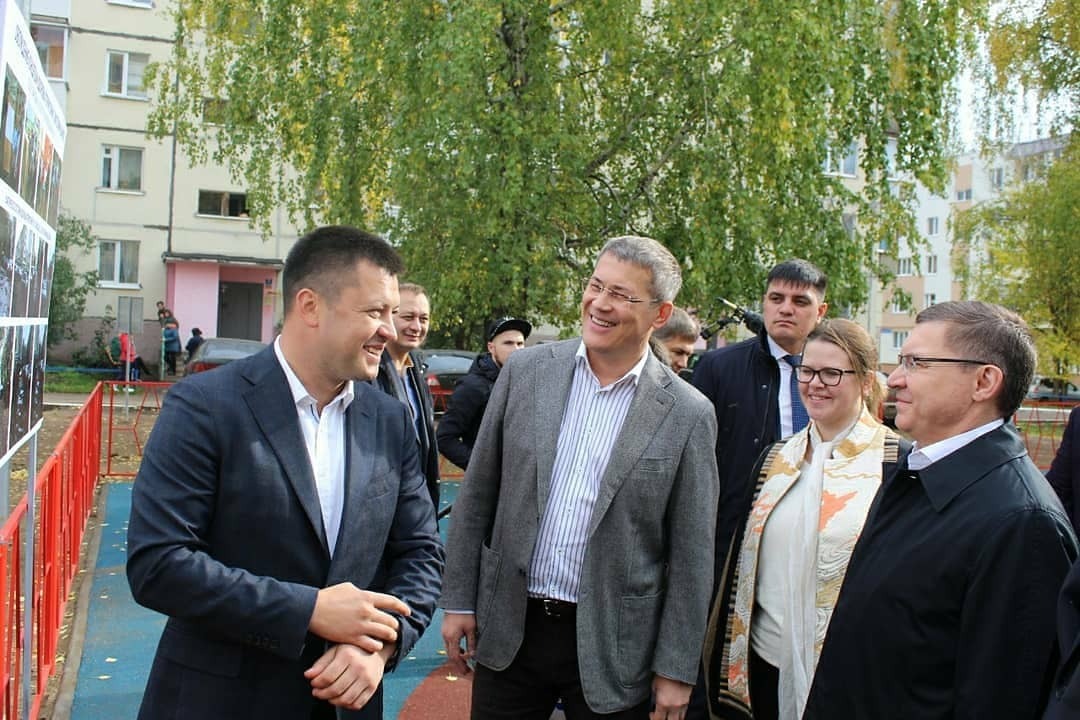 С Главой республики Р.Хабировым (рабочая поездка в Нефтекамск), 3 октября 2019 г.